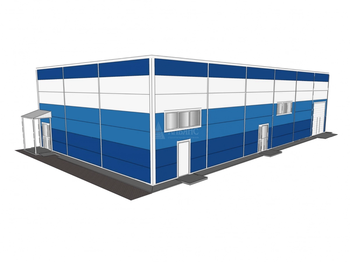 3D визуализация Магазин из сэндвич-панелей - фото 17